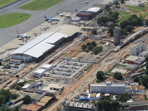 Obras de reforma e ampliação do Aeroporto Marechal Rondon, na região metropolitana de Cuiabá. (Foto: Edson Rodrigues/Secopa)