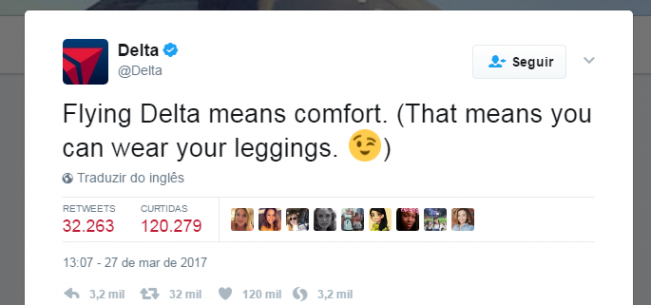 Delta alfineta a rival United (Foto: Reprodução/Twitter)